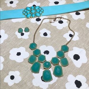 2 for $15 Turquoise earrings necklace and belt set